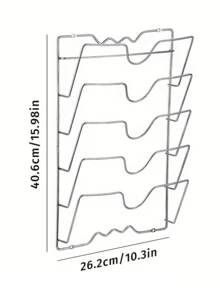 1个多层金属锅盖架 | 壁挂式，抛光表面，多功能厨房收纳整理架，适用于厨房和餐厅，用途广泛