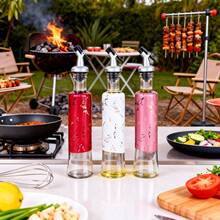 Botella de cristal para condimentos, dispensador de estilo japonés para uso doméstico, frasco hermético para salsa de soja, vinagre, licor, especias, relleno de botella de aceite de oliva, dispensador de salsa,Botella dispensadora de vidrio con tapón antigoteo, dispensador de aceite a prueba de fugas, fácil de limpiar, frasco de condimento para encimera - Color aleatorio - Ver 2