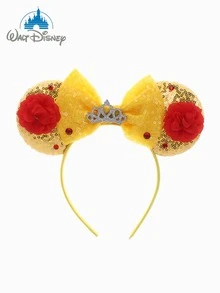 1pc Cute Cartoon Minnie Mouse Ears, Sequin Bow Headband, Rose Flower Princess Ears Headband, Princess Crown Decor Hair Accessory, Theme Park Party Costume Headband, Suitable For Student Parties, Masquerade, Cosplay, Headband, Hair Accessories, Hair Scrunchies, Hair Band, Hair Hoop Head Accessories