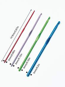 12 piezas de ganchos de crochet de aluminio, agujas de crochet pequeñas de 2mm/3mm/4mm/5mm, adecuadas para manualidades de tejido, ganchillo, tejer. Juego de ganchos de crochet y accesorios, apropiados para principiantes y uso didáctico