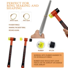 KLONKEE 1pc Professional Handheld Non-Slip Handle Rubber Hammer, Double-Sided Soft Hammer, (Hammer Head Size 25/30/Mm), Durable And Sturdy, Suitable For Jewelry Making, Leather Craft, Woodworking - Multicolor - View 3