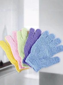 6/10/20pcs Random Color Exfoliating Gloves, Double-Sided Scrub Gloves, Bath Gloves, Body Massage Cleaning Gloves - Multicolor - View 4
