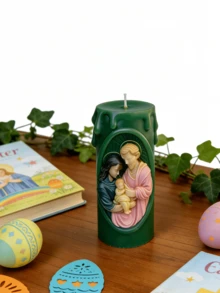 1 Candlestick Silicone Mold - Candlestick Mold, A 3D Casting Mold For Handicrafts, Made Of Durable Silicone Material, Very Suitable For Candlestick Festival Decoration And Daily Home Prayer Decoration - White - View 4