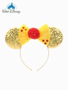 1pc Cute Cartoon Minnie Mouse Ears, Sequin Bow Headband, Rose Flower Princess Ears Headband, Princess Crown Decor Hair Accessory, Theme Park Party Costume Headband, Suitable For Student Parties, Masquerade, Cosplay, Headband, Hair Accessories, Hair Scrunchies, Hair Band, Hair Hoop Head Accessories