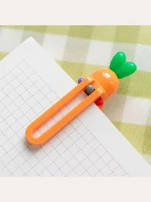 Caneta Gel Retrátil com Formato de Cenoura 6 em 1, Tinta Preta de Secagem Rápida 0,5mm, Corpo de Plástico Leve, Escrita Suave para Escritório, Diário e Presente para Amantes de Gatos, Papelaria Novidade, Design Criativo, Material Durável, Ideal para Trabalhadores de Escritório - Multicolorido - Visão 4