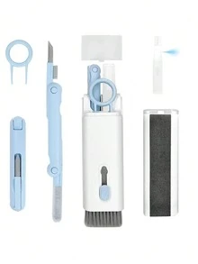 Kit de limpieza multifuncional 7 en 1, cepillo limpiador de teclado para portátil, auriculares, teléfono, herramienta para eliminar el polvo - Multicolor - Ver 8