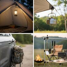 1个磁性窗帘挂钩，便携式户外露营帐篷悬挂工具，旅行悬挂配件 - 白色 - 查看 8