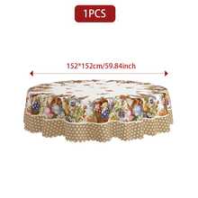 36件套卡其色波点复活节快乐桌布，饰有复活节兔子彩蛋和农舍图案，适合春夏餐桌装饰，是复活节的理想礼物，也适合室内外/复活节派对和家居装饰，以及复活节和农舍风格的装饰。 - 03 - 查看 19