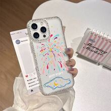 Fireworks and moon Pattern, suitable for smartphone cases, compatible with Apple 17Pro, 17Promax, 12ProMax, 13ProMax, Apple 16, Apple 15ProMax, Apple 11Pro, Apple 14Plus, and Apple 16E. - transparente - Ver 2