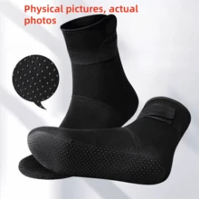 1 Pair Water Sports 3mm Neoprene Anti-Slip Men Women Beach Surfing Socks,Surfing Diving Snorkeling Socks Beach Stuff, Beach Essentials, Beach Accessories, Pool Float - Black - View 6