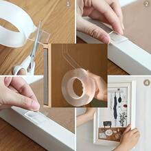 1 Roll Super Strong Double-Sided Nano Tape | Thick Transparent, No Residue, Adhesive For Plastic, Wood, Glass And Metal - PE Material, High Viscosity