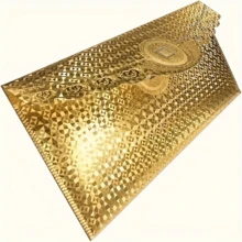 [6pcs Golden Envelopes] 6pcs Golden Self-Sealing Envelopes - Geometric Pattern Gift Card Holders For Cash Gifts, Weddings, Mother's Day, Father's Day, Birthdays, Graduations - Gold - View 8
