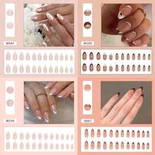 4 Boxes 96Pcs Short Squoval Press On Nails 24PCS French Cat Eye Magnetic Gel Effect Press On Nails, Almond Shape False Nails, European Style Export Quality Removable Fake Nails For Women, Nail Artists & Brides, Ready-To-Wear For Wedding, Party, Date Night & All Season Glam.Kit De Uñas,Fake Nail,Valentines Day,Press On Nails Almond. - 混合裝483 - 查看 2