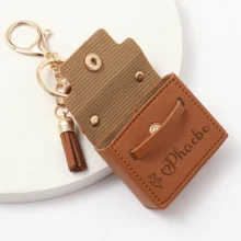 Personalized Mini Wallet & Keychain - Customizable Cute Genuine Leather Mini Wallet, Card Holder, Mini Purse, Personalized Bag Accessory, Custom Name Mini Wallet, Portable Coin Pouch, Daily Gift, Gift For Her, Valentine's Day Gift - Multicolor - View 6