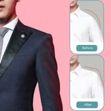 1pair/2pairs Thick Sponge Shoulder Pad, Black & White, Bare Shoulder Pad Sewing DIY For Jacket, Wedding T-Shirt, Fashion Garment - Multicolor - View 3