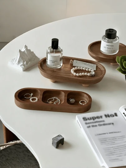 1 件装木制首饰盒，收纳盒，手表和首饰整理盒，小巧节省空间，也适用于化妆品，高档化妆品整理盒，非常适合卧室、客厅，也可作为节日礼物。