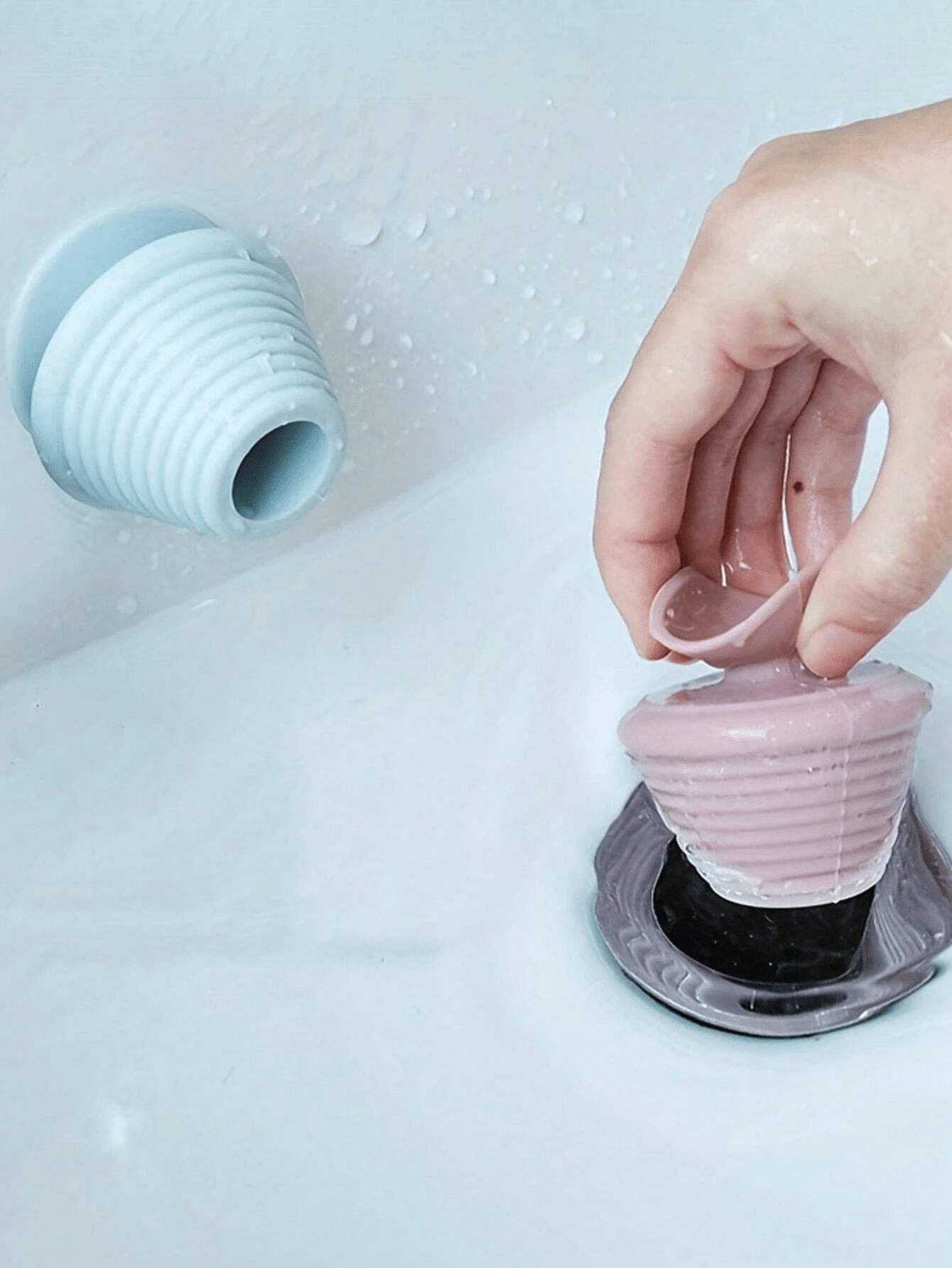 1 pieza Tapón de drenaje de bañera de silicona, atrapapelos y tapón de fregadero 2 en 1, material de silicona flexible, efectivo para atrapar cabello y residuos, duradero y reutilizable, protector de drenaje anti-obstrucción para baño y cocina, fácil de instalar