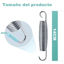 Trampolín de resorte de acero reforzado de 15 piezas de 14 cm con ganchos, adecuado para ejercicios aeróbicos en interiores y exteriores. - Plateado - Ver 9