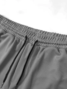 Bộ 2 món áo polo tay ngắn và quần short cỡ lớn dành cho nam mùa hè, bộ đồ polo. - Xám - Xem 8