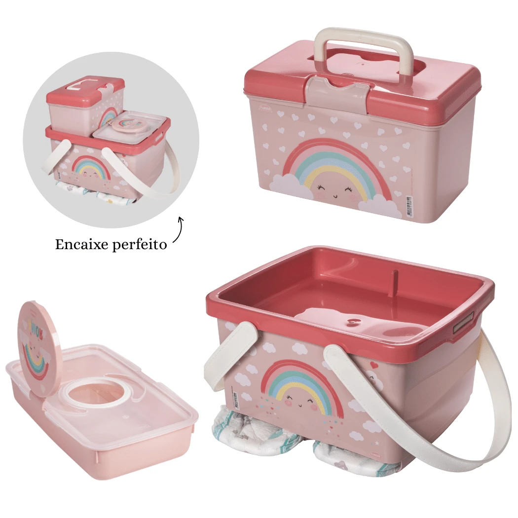 PLASUTIL Baby Organizer Kit 3 Pieces Plasútil Diaper And Wipe Holder - Rainbow - View 1