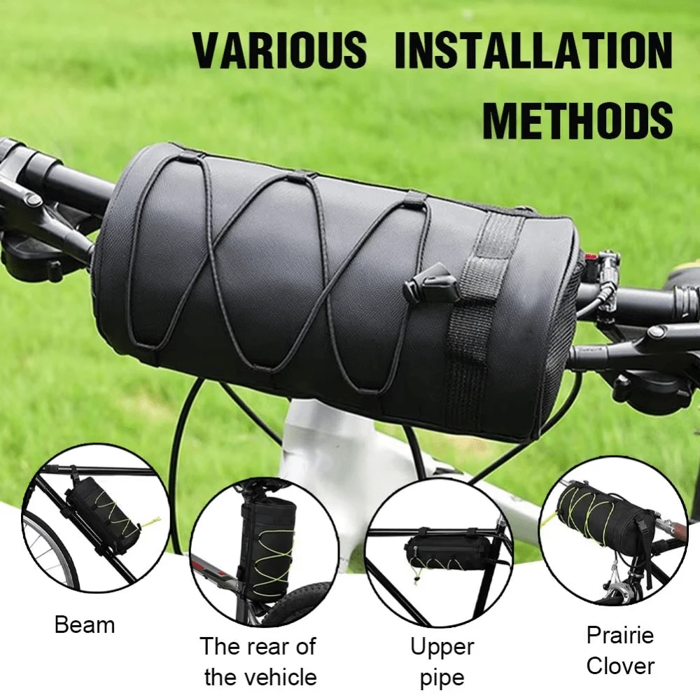 Mountain Bike Front Frame Bag Tube Bag Cylinder Head Bag Waterproof Large Capacity Multi-Functional Cycling Gear Cycling Bag Portable Storage Multi-Purpose Bag - 綠色 - 查看 1