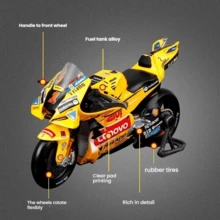 Burago 1:18 Scale Officially Licensed Ducati Team #1 Bagnaia Motorcycle Toy Model, Realistic Alloy Bike Figurine, Children Gift & Collection - 1:18 Ducati  Team #1 Banjaya Yellow - View 5