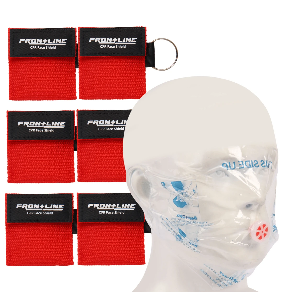Frontline CPR Face Shields 6 Pack Emergency Kit, First-Aid And Training With One-Way Valve For Adult/Kid/Infant - 紅色 - 查看 1
