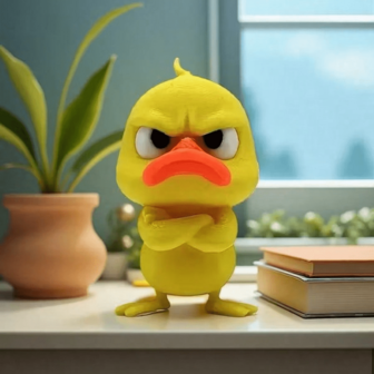 1pc 3D Printing Angry Duck Statues - Funny Duck Sculpture For Shelf, Desk Decoration - Duck Desk Accessories - Perfect Cute Gift For Duck Lovers & Animal Decor Fans