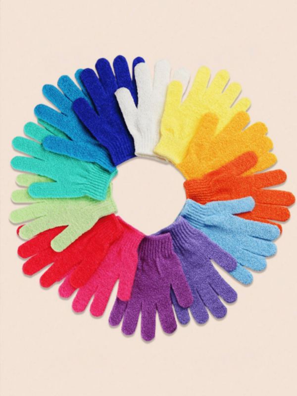 6/10/20pcs Random Color Exfoliating Gloves, Double-Sided Scrub Gloves, Bath Gloves, Body Massage Cleaning Gloves