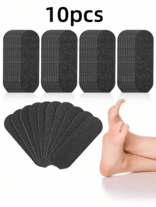 20/10 piezas Limas de pies con hojas de papel de lija - Limas de esmeril negras, crea pies suaves, elimina la piel muerta, herramienta de pedicura de plástico inodoro, grande 100 grano 5.39in*1.69in, pequeña 180 grano 3.93*1.26in - Multicolor - Ver 11