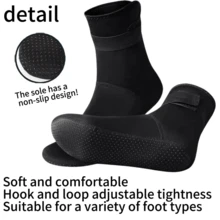 1 Pair Unisex Warm Long Socks, Diving Socks, Ski Socks, Water Sports Socks, Adjustable Hook And Loop Closure, Suitable For Indoor And Outdoor, Autumn/Winter