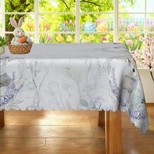 1pc/36pcs Pastel Blue Plaid Easter Happy Tablecloth, Easter Bunny Egg And Farmhouse Design, Spring And Summer Tabletop Decor, Easter Gift, Ideal For Indoor Outdoor/Easter Party And Home Decoration, Easter Decor, Farmhouse Decor - Multicolor - View 8