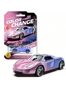 1:64 Alloy Car Model, Temperature Changing Inertial Racing Car, Turns Color In 35°C Water, High-Quality Durable Alloy Car, Collectible Vehicle, Suitable For Home Decor, Desktop Display, Perfect Birthday/Holiday Gift, Toy - Multicolor - View 11