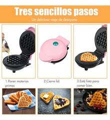 Heart waffle breakfast machine 4 pulgadas placa waffle hierro con diseño de corazón, panqueques portátiles para adolescentes, fácil de limpiar, ideal para hacer bocadillos, sándwiches, huevos, en solo tres minutos y saborear el delicioso desayuno fresco. Le permite disfrutar del desayuno más rápido y administrar su tiempo de manera efectiva - Tipo de Enchufe A USA (110-127V) - Ver 6