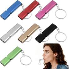 7件套紧急求生哨，超响亮哨子，带钥匙扣，适用于户外露营、徒步旅行、划船、背包旅行和运动活动 - 彩色 - 查看 3