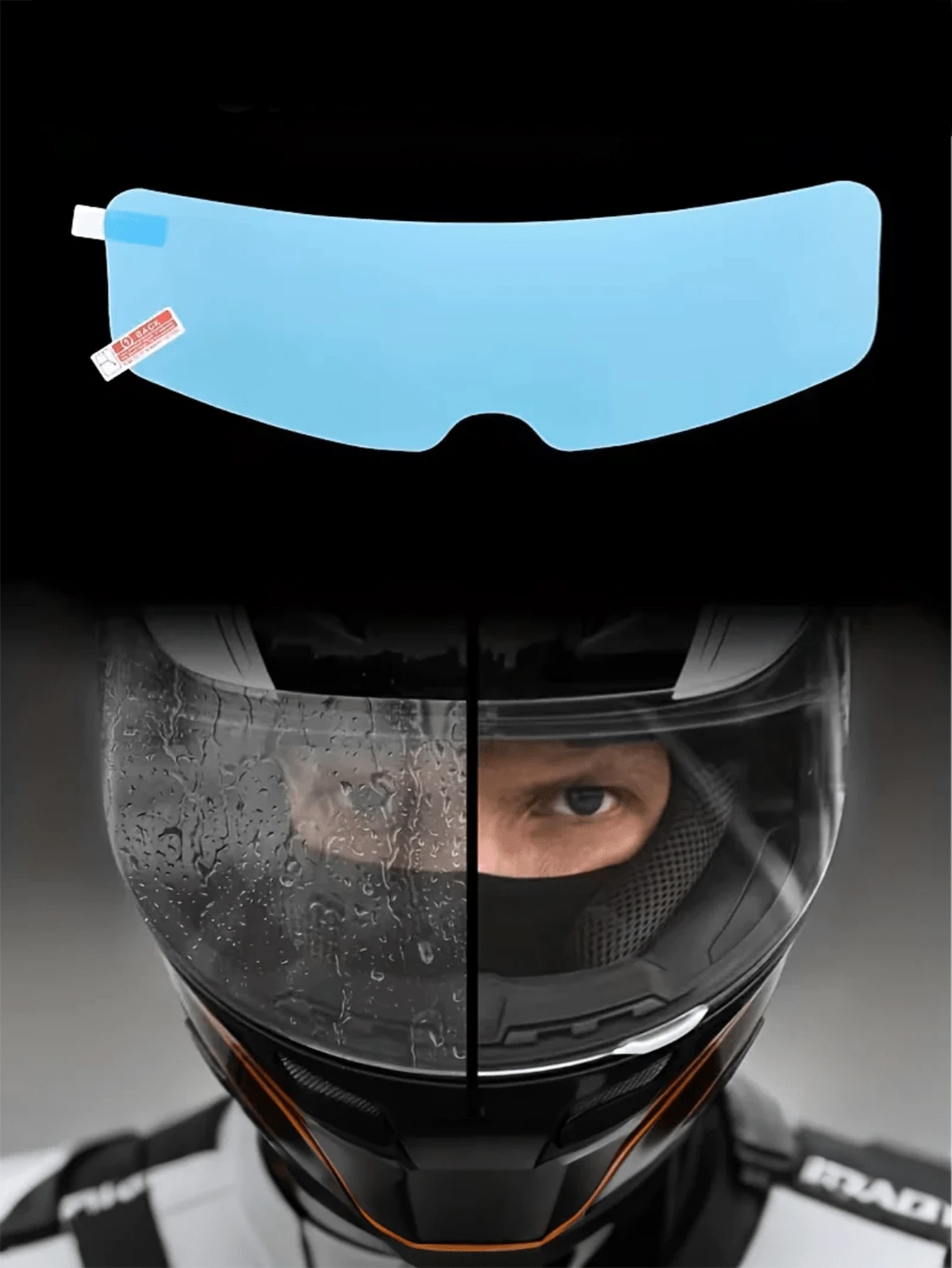 Universal Motorcycle Helmet Face Shield, Rain & Fog Resistant, Suitable For Morning And Rainy Riding, Effective Anti-Fog - Minimalist And Efficient, Made Of Durable PET Nano Coating, Motorcycle Safety Gear, Fashionable Design, Compact And Portable, Scratch-Resistant Coating, High-Quality Anti-Fog Film, Helmet Accessory, Suitable For Adventure Motorcyclists And Commuters