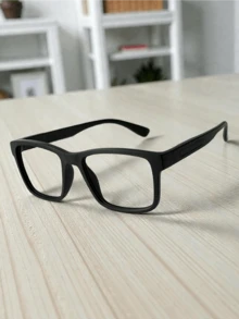 Men's Rectangular Black Lightweight Glasses With Non-Prescription Frame - 黑色 - 查看 5