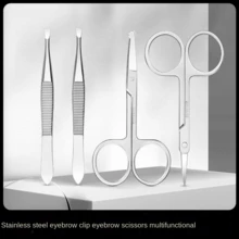 Stainless Steel Slanted Eyebrow Tweezers, Scissors, Trimmer Set For Eyebrow Shaping,Giveaways,Travel,Cheap Stuff,Travel Essential - Multicolor - View 11