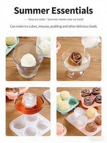 A Silicone 4 Rose-Shaped Ice Cube Tray With A Lid, A 3D Rose-Shaped Ice Cube Mold, And An Ice Ball Maker. Made Of Easy-To-Unmold, Soft, And Reusable Silicone, This Mold Is Perfect For Use In The Freezer, As Ice Cubes For Whiskey, Cocktails,  And Is Also Suitable For Romantic Dates. - trái cam - Xem 10