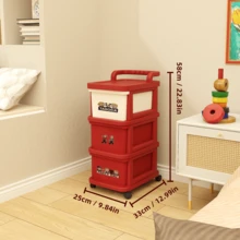 Storage Trolley With Wheels, 3/5 Tiers Available - Multifunctional Mobile Storage Rack, Suitable For Bedroom, Kitchen, Bathroom, Office - Red, Durable Structure, Easy To Assemble, Narrow Storage Cart - 紅色 - 查看 6