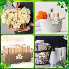 12 chiếc đồ trang trí hình cỏ ba lá bằng gỗ chưa hoàn thiện, đĩa gỗ trống tự làm, đồ thủ công treo phong cách cổ điển, thích hợp trang trí nhà cửa theo phong cách nông trại mùa xuân, không cần nguồn điện. - Nhiều màu - Xem 3