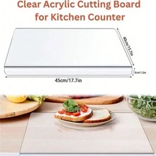 超大尺寸 45x40厘米（17.7x15.7英寸）加厚耐用亚克力砧板，防滑厨房台面保护垫，耐刮擦、耐热