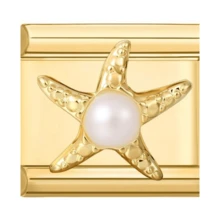 1pc Gold Diamond & Pearl Modular Bracelet Charm Set, Includes Cherry/Heart/Butterfly/Star Elements, Sweet Style DIY Jewelry Supplies