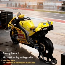 Burago 1:18 Scale Officially Licensed Ducati Team #1 Bagnaia Motorcycle Toy Model, Realistic Alloy Bike Figurine, Children Gift & Collection - 1:18 Ducati  Team #1 Banjaya Yellow - View 4