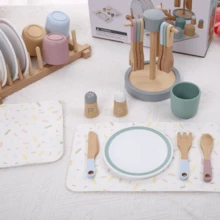 Wooden Kitchen Toys Cookware Pots Pans Cooking Pretend Play Educational Toys, Realistic Kitchen Utensils For Children, Girls