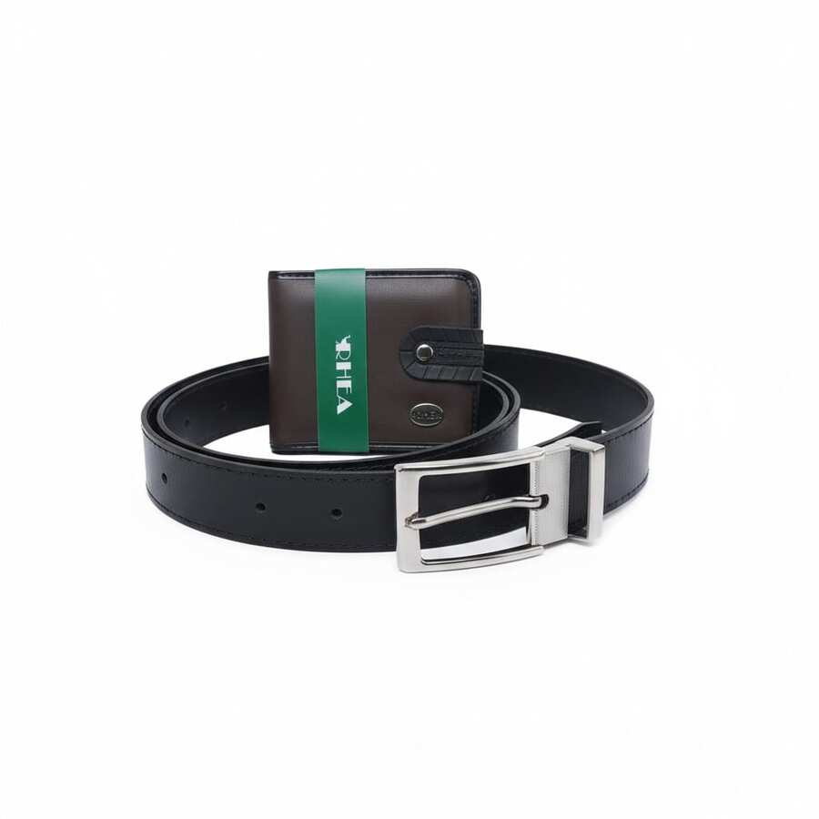 Men's Large Button Wallet Kit + Double-Sided Belt Offer - 彩色 - 查看 1