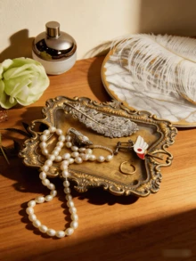 Khay đựng trang sức vàng cổ điển, đĩa đựng nhẫn kiểu mộc mạc, khay đựng bông tai và dây chuyền bằng đồng thau cổ, đĩa đựng trang sức nhỏ xinh, quà tặng trang trí nhà cửa, giá trưng bày trang sức mini, quà tặng cho phái nữ. - Nhiều màu - Xem 6