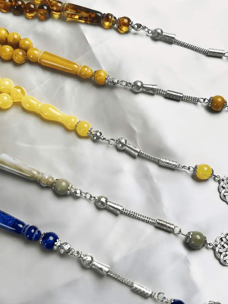 45 حبة سبحة من الخرز الاكريليك المزيف الشمع العسلي - متعدد الألوان - مشاهدة 5