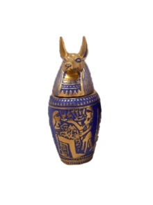1/2/4pcs Ancient Egyptian Gods Canopic Jar Statue Resin Four Sons Of Horus Egyptian Statue Ornaments Hand Painted Egypt Collectible Decor Sculpture Replica,Indoor Decorative Items,Dog Memorial Urn,Indoor Pet Memorial Urn. - Multicolor - View 11