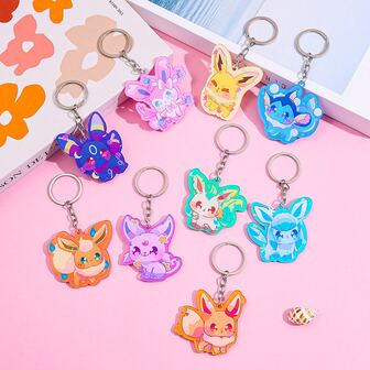 pocket monsters 1pc/9pcs Keychains From The Pokémon Series, Stylish And Versatile Keychains, Bag Accessories, And Fashionable And Versatile Pendants